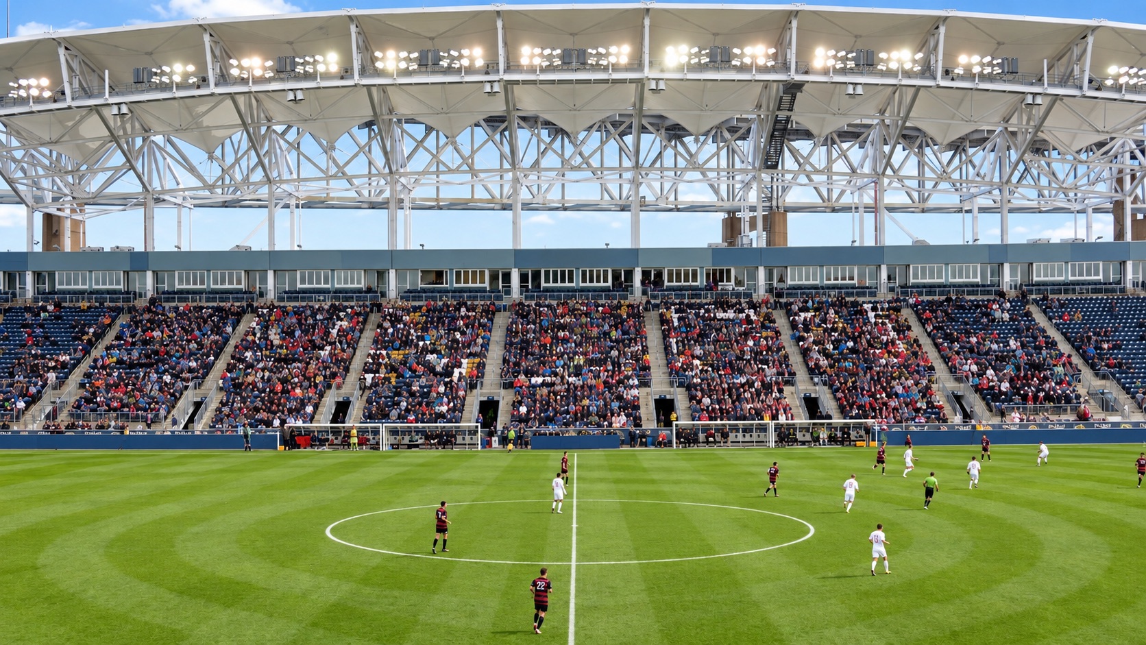 A college soccer match