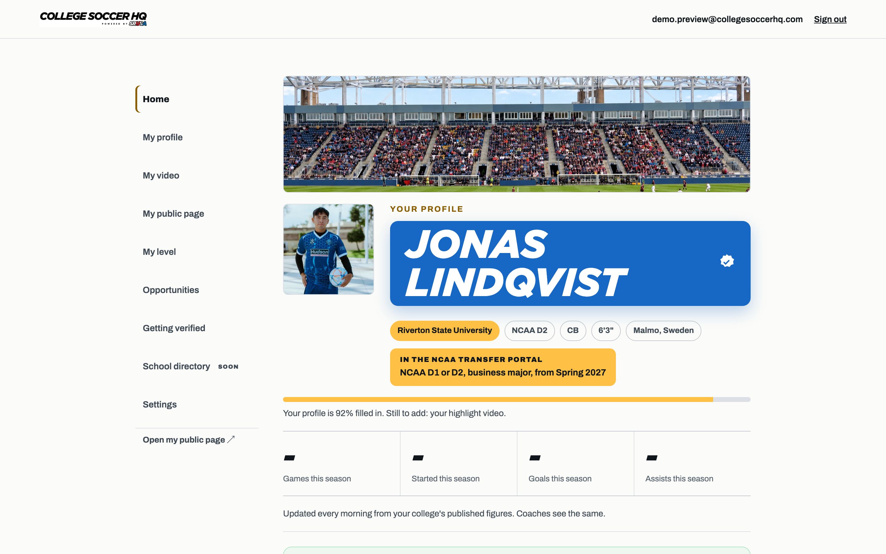 Finding yourself: type your surname and pick yourself from the list